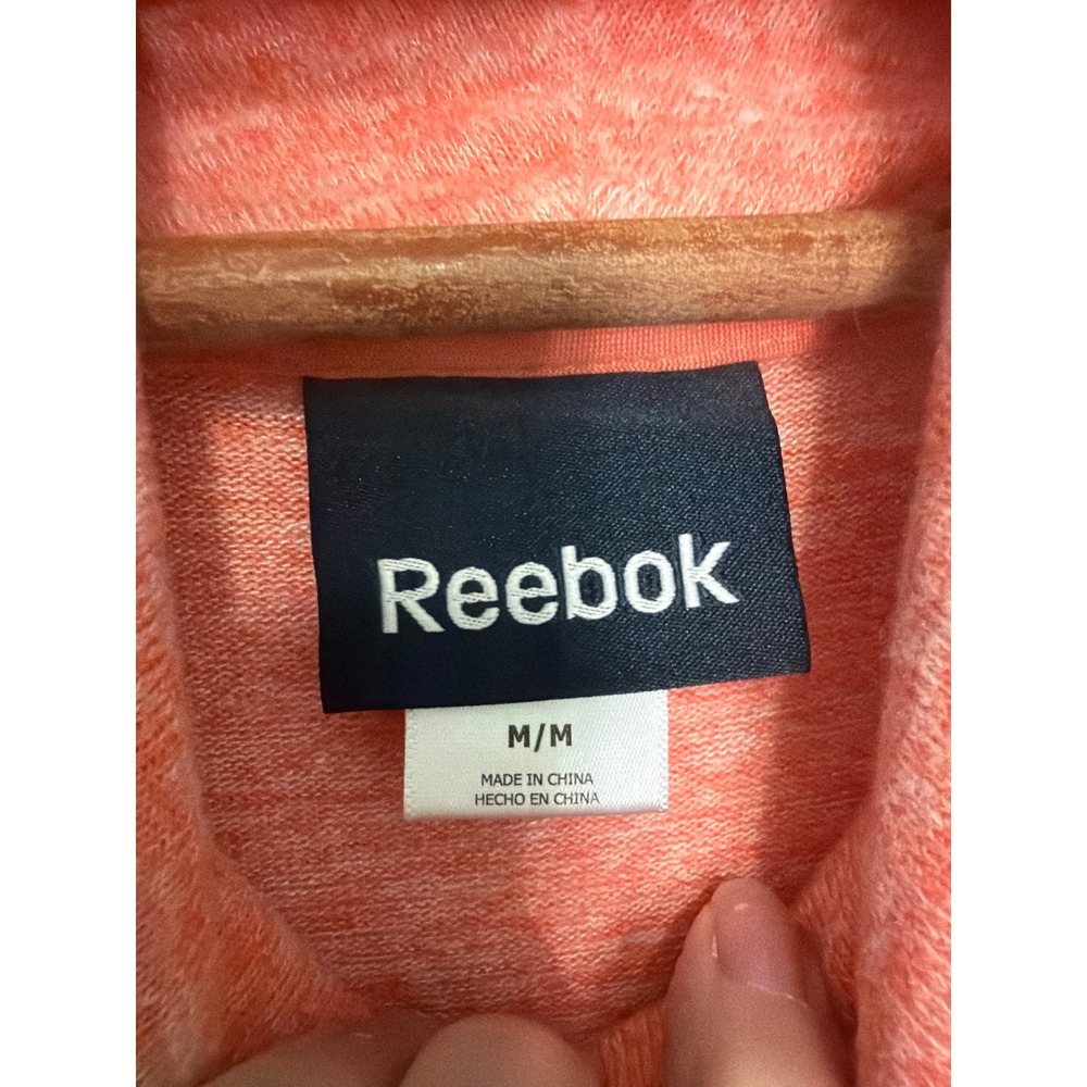 Reebok Womens Cowl Neck Pullover Space Dye Coral Hoodie Sweatshirt Medium M - Picture 5 of 10